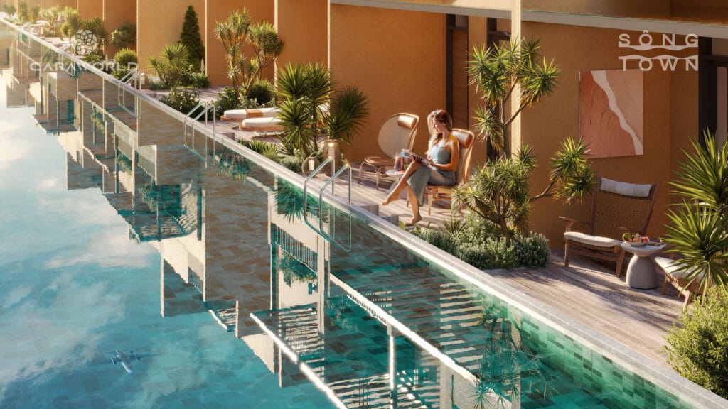 Hồ bơi sau nhà - Caraworld Cam Ranh